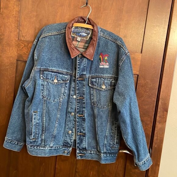 Vintage Denim Jacket Embroidered "Kellogg’s Corn Flakes" - XL - Picture 1 of 9